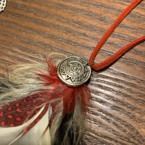 Long Silver Medallion Hat Pin Necklace 35" ONE OF A KIND HAND MADE 35" NWOT - Picture 3 of 5